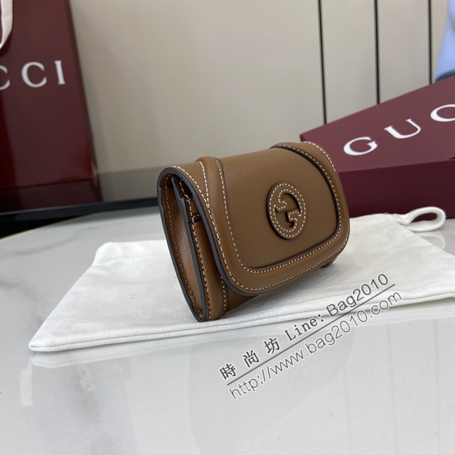 Gucci專櫃古馳最新款圓形互扣式雙G標識卡片夾卡包零錢包 jh2678型號：818811